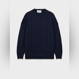Heritage Knit Merino Wool Crew Sweater navy blue